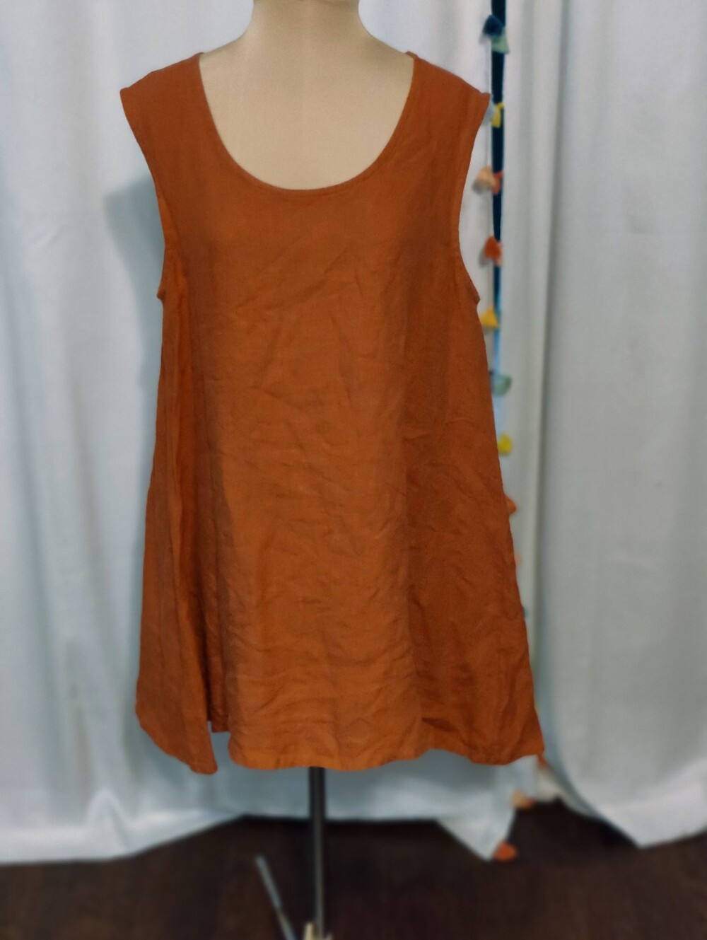 Bryn Walker terra cotta Linen Tank Tunic S